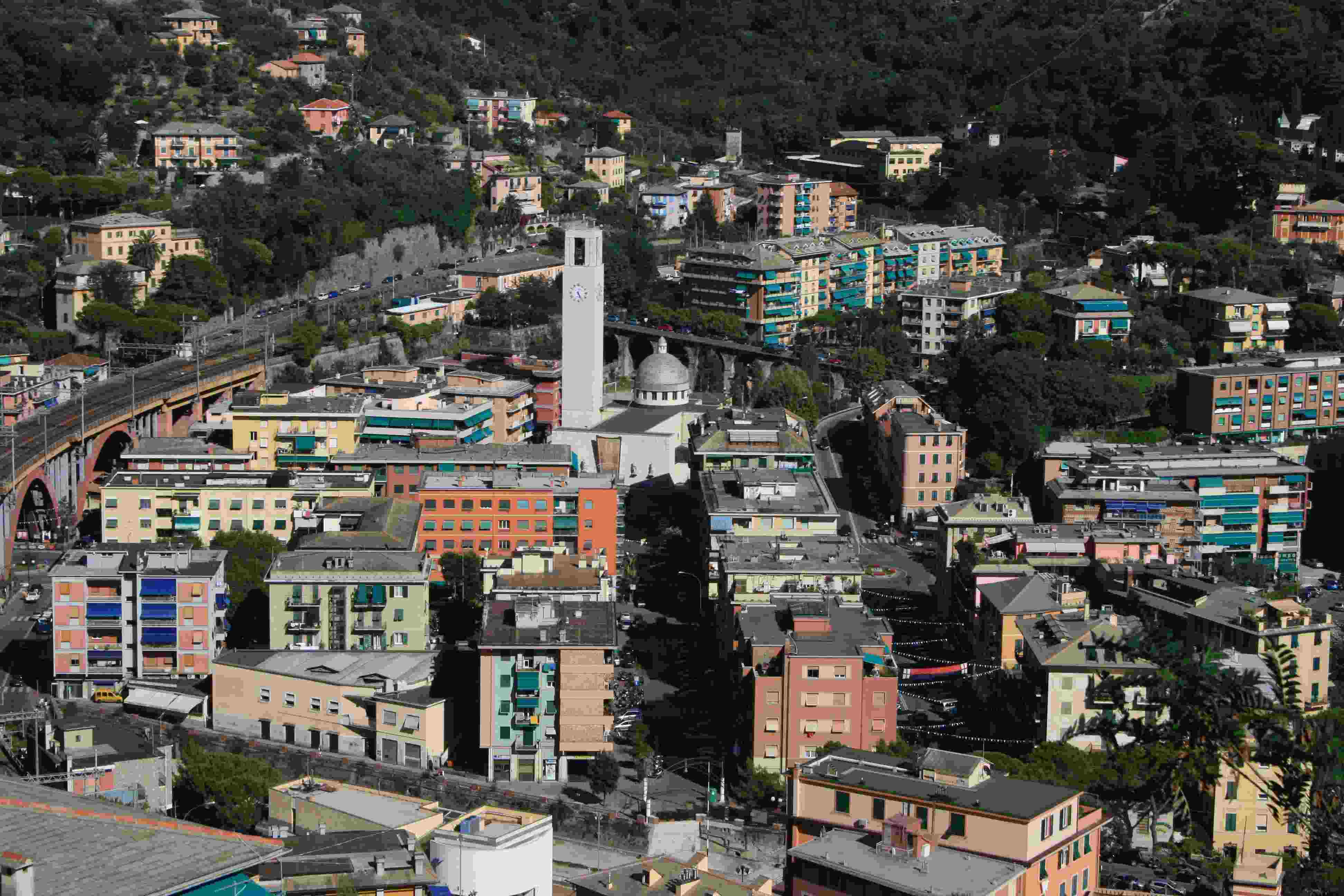 Il centro di Recco visto dall