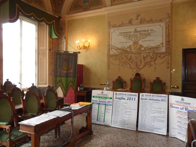 La sala del consiglio comunale di Chiavari