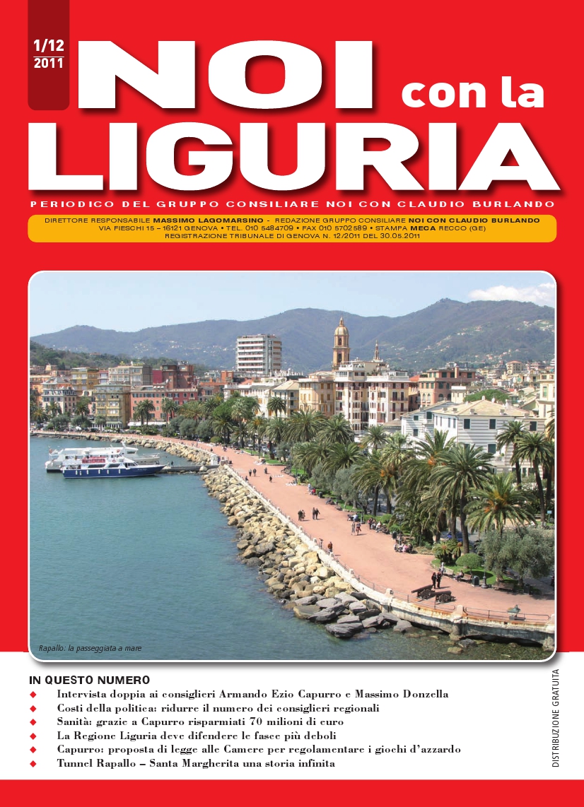 Anche un periodico per Armando Ezio Capurro e il suo gruppo in Regione Anche un periodico per Armando Ezio Capurro e il suo gruppo in Regione