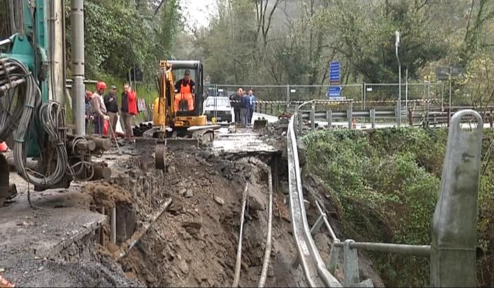 Una frana ha reso difficile la circolazione