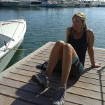 Filippa in un momento di relax al porto di Chiavari