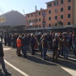 Sciopero degli operai della Fincantieri di Riva Trigoso