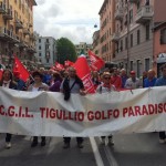 I manifestanti del Tigullio e Golfo Paradiso a Genova