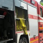 I vigili del fuoco in azione stamattina in via Milano