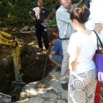 Il sopralluogo di ieri sul luogo della rottura della conduttura idrica