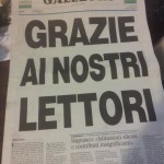 La prima pagina del giornale odierno