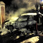 L'auto è bruciata tra Sestri e Lavagna (reepertorio)