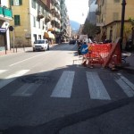 Lavori in corso in Via Mameli, a Rapallo