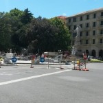 I lavori in corso in Piazza Nostra Signora dell'Orto