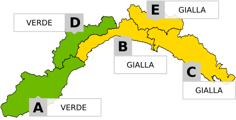 Allerta meteo gialla dalle 6 alle 18 di domani