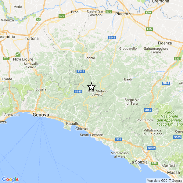 Lieve scossa di terremoto in Val d’Aveto Lieve scossa di terremoto in Val d’Aveto