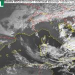 La situazione meteo vista dal satellite alle 10