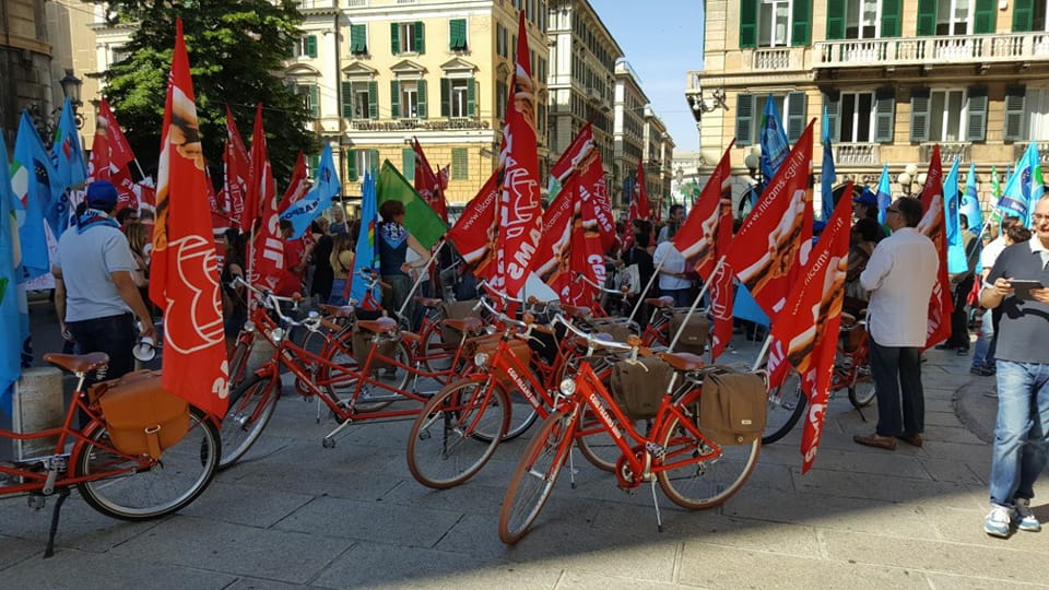 Anche i lavoratori del Tigullio nel presidio a Genova per lo sciopero multisettoriale